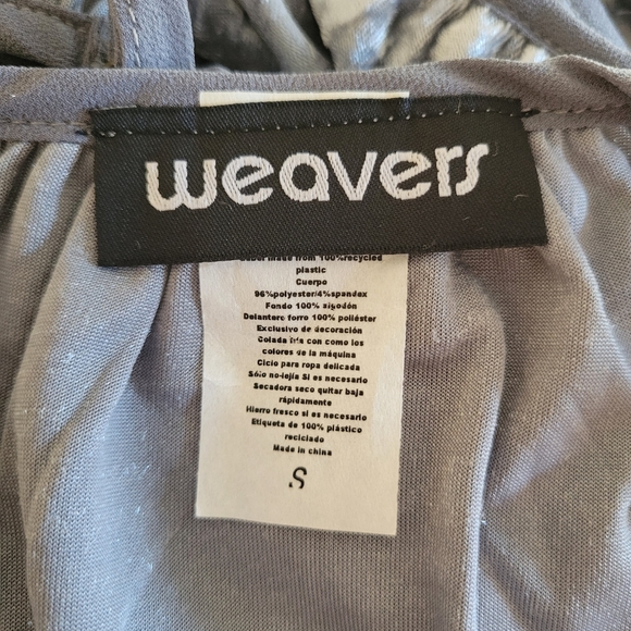 🚨5 for $20🚨 NWOT WEAVERS Grey Faux Velvet Embroidered Lace Speghetti Strap - Picture 6 of 7